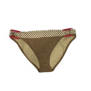Victorias Secret New With Tags Brown‎ Checkerboard Swimsuit Bottom Large H31